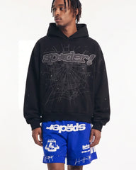 Sp5der P*nk V2 Rhinestone Hoodie Black