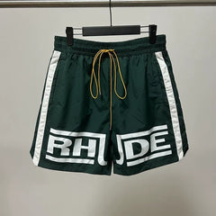 Rhude Side Stripe Big Logo Nylon Shorts