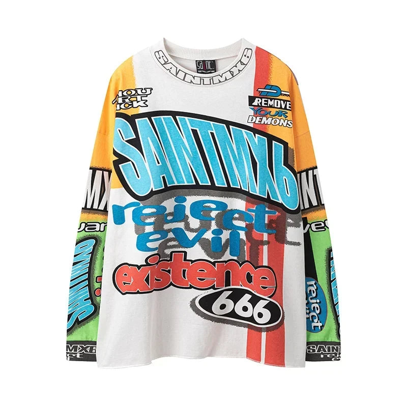 Saint Michael "SAINTMX6" Racing All-Over Print Long Sleeve - Multi