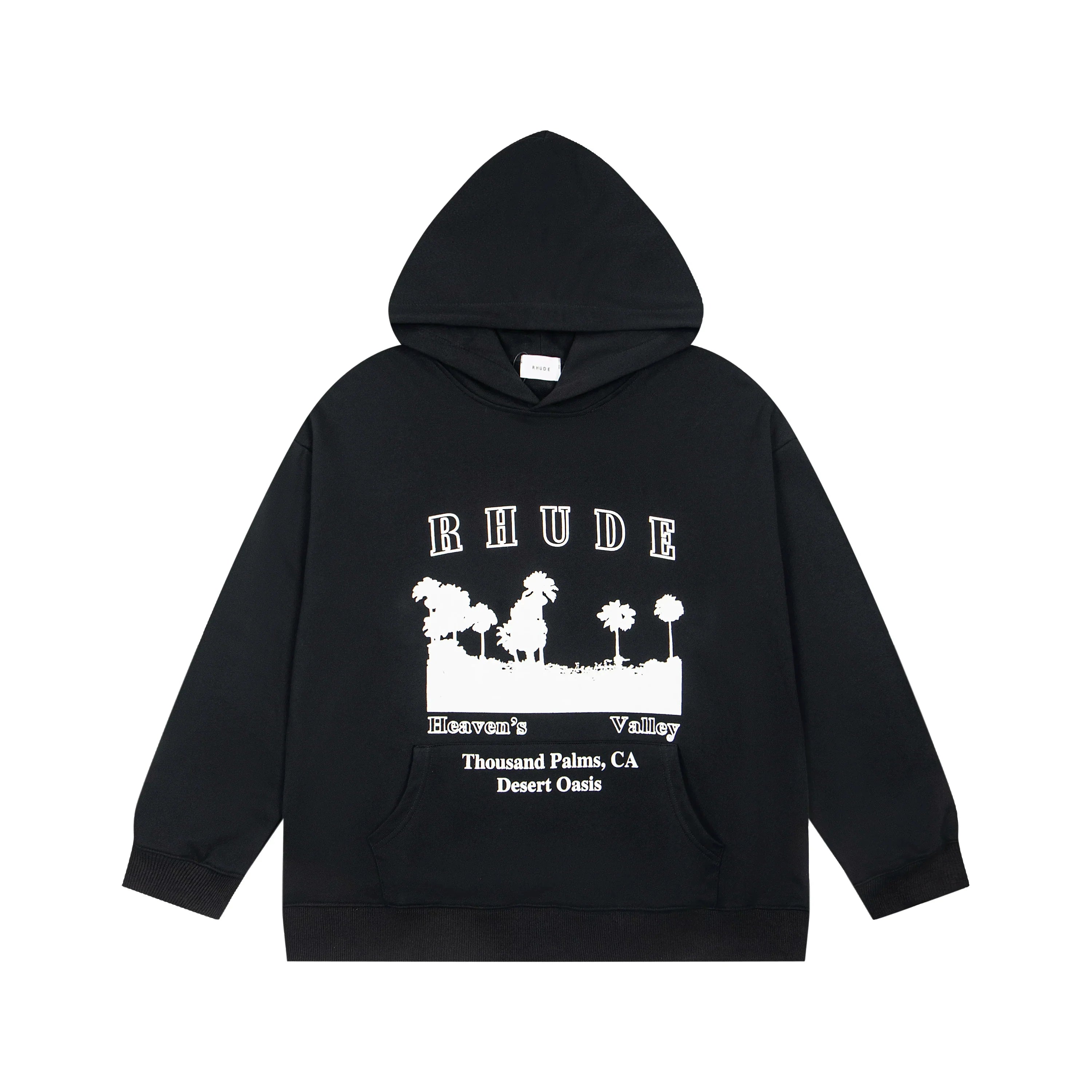 RHUDE Thousand Palms Desert Oasis Graphic Hoodie Black